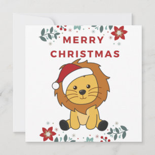 Invitation Lion Noël Neige Animaux Hiver Lions