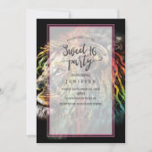 Invitation Lion Rasta coloré avec casque (Devant)