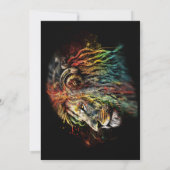 Invitation Lion Rasta coloré avec casque (Dos)