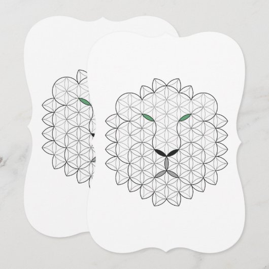 Invitation Lion Sacré, B01BW. (Devant / Derrière)