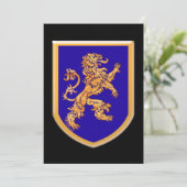 Invitation Lion sur Bouclier bleu (Debout devant)