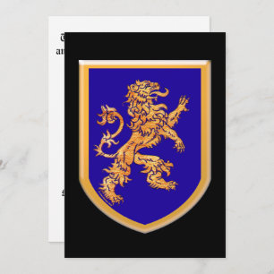 Invitation Lion sur Bouclier bleu