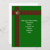 Invitation lion tartan écossais (Devant / Derrière)