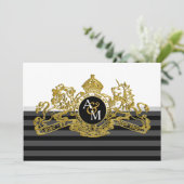 Invitation Lion Unicorn britannique personnalisable Monogramm (Debout devant)