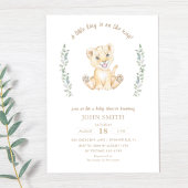 Invitation Lion vert Safari Animaux Baby shower