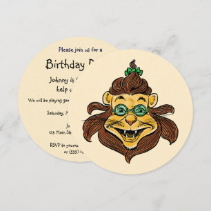 Invitation Lion vintage du Magicien d'Oz, Anniversaire d'enfa