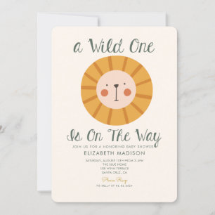 Invitation Lion Wild one est sur le Baby shower Way