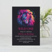 Invitation Lion Wild Un Anniversaire (Debout devant)