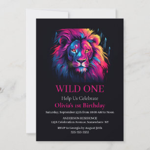 Invitation Lion Wild Un Anniversaire