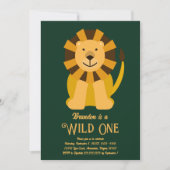 Invitation Lion Wild Un premier anniversaire, Jungle Safari p (Devant)