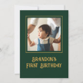 Invitation Lion Wild Un premier anniversaire, Jungle Safari p (Dos)