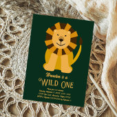 Invitation Lion Wild Un premier anniversaire, Jungle Safari p