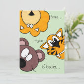 Invitation lions, tigres et ours, Oh, mon cher anniversaire (Debout devant)