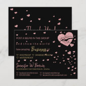 Invitation Lipstick Business coeur rose lèvres selfie (Devant / Derrière)
