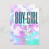 Invitation Liquid Iridescente Candy Genre Révéler Lui ou Elle (Devant / Derrière)