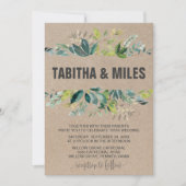 Invitation Liquide Kraft avec Mariage d'emballage de la couro (Devant)