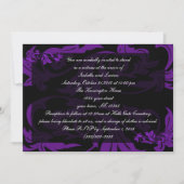 Invitation Liquide Purple Damask Goth Mariage (Devant)