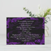 Invitation Liquide Purple Damask Goth Mariage (Debout devant)