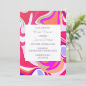 Invitation Liquide Vibrant rose Fête des mariées brillante (Debout devant)