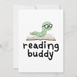 Invitation Lire Buddy Cute Bookwort Avec Livre