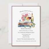 Invitation Lire entre les vins, Club de lecture (Devant)