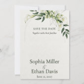 Invitation Lis calla blanche, baies, arche et aquarelle (Dos)