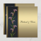 Invitation Lis calla doré 50e anniversaire de mariage doré (Devant / Derrière)