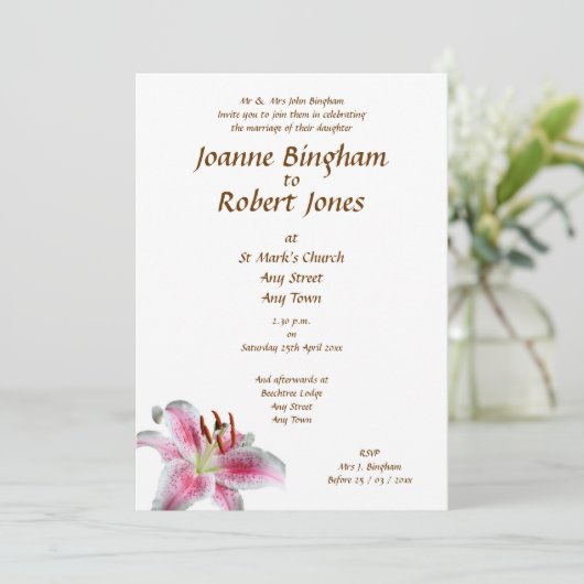 Invitation Lis d'astronome (Debout devant)