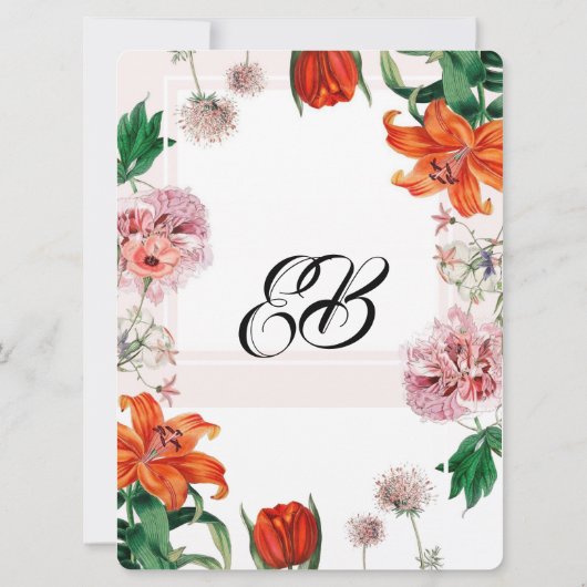 Invitation Lis lis et tulipes (Dos)