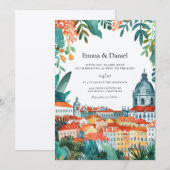 Invitation Lisbonne Portugal Destination européenne Mariage (Devant / Derrière)