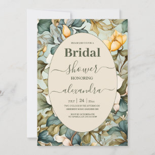 Invitation Liseron Blanc à l'aquarelle Art nouveau Shower de