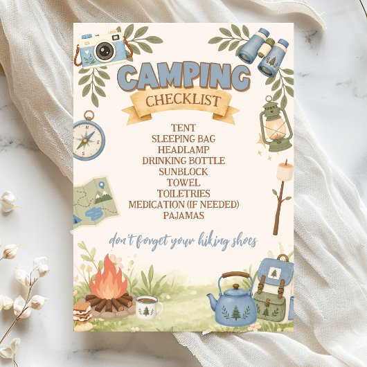 Invitation Liste de contrôle de camping
