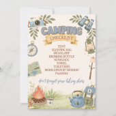 Invitation Liste de contrôle de camping (Devant)