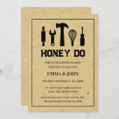 Invitation Liste de Mariage Honey Do Shower de Mariée (Devant / Derrière)