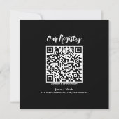 Invitation Liste de mariage moderne minimale scannable par co (Devant)