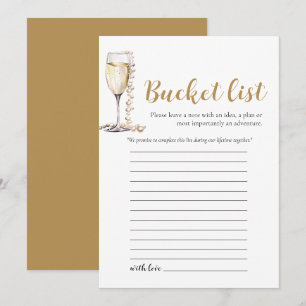 Invitation Liste de mariage Perles d'Or et Prosecco