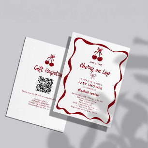 Invitation Liste de naissance avec QR Code recto-verso pour B