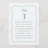Invitation Liste de placement de mariage élégante vert sauge (Devant)