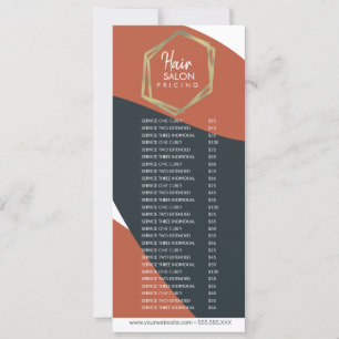 Invitation Liste de prix de flyer de salon de coiffure Terrac