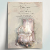 Invitation Lit bébé rose Shabby ChicCadeau de bébé