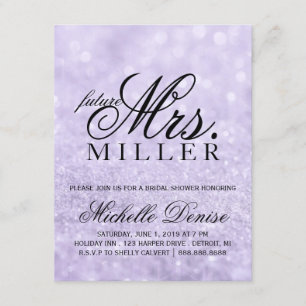 Invitation - Lit Purple Glit Fab futur Mme Bridal