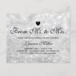 Invitation - Lit Silver Glit Fab Mme Mme Fête de l