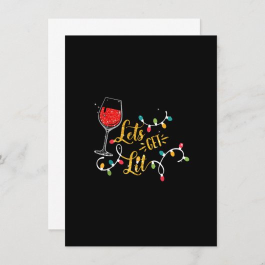 Invitation Lit Vins Lunettes Vins Lumières Noël Drinki (Devant / Derrière)