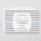 Invitation Lite Blue and Grey Chevron (Devant)