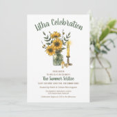 Invitation Litha Été Floral Tournesols en Vase Solstice (Debout devant)