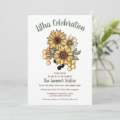 Invitation Litha Nid d'été Tournesol Nid d'abeille (Debout devant)