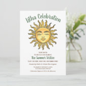 Invitation Litha Solstice d'été Soleil Jaune Sourire (Debout devant)