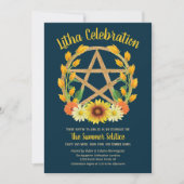 Invitation Litha Summer Solstice Gold Star Wicca Sabbat (Devant)
