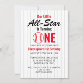Invitation Little All Star Baseball 1er anniversaire (Devant)
