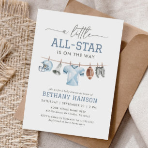 Invitation Little All Star Football Baby shower